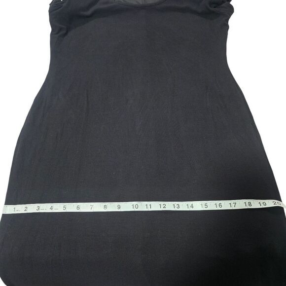 Rachel Zoe -1205 Scoop Neck Midi Length Ribbed Lined Dress in Black Size XL - Picture 8 of 8